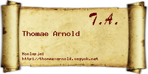 Thomae Arnold névjegykártya